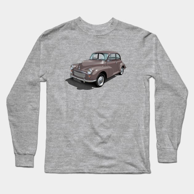 Morris Minor in rose taupe Long Sleeve T-Shirt by candcretro